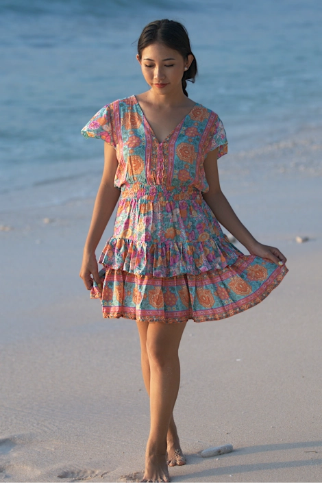 SILK BATHROBE LOVELY ROSES